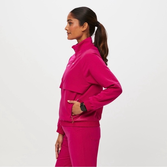 Figs Women's Sydney Scrub Jacket Pink Size L - Picture 11 of 12
